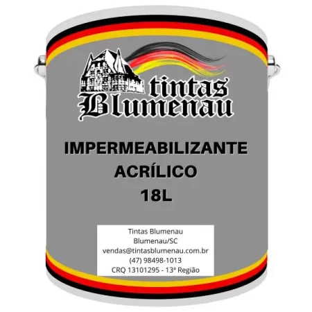 Impermeabilizante Acrílico 18 Litros - Tintas Blumenau Impermeabilizante Acrílico 18L